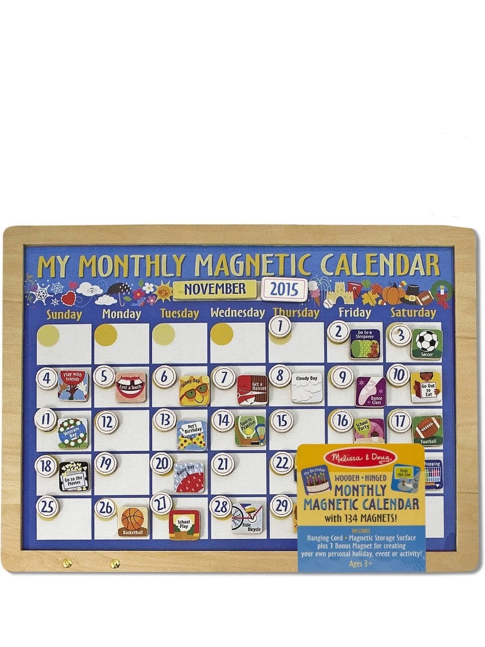 Melissa & Doug Wooden Monthly Magnetic Calendar